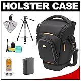 Case Logic Digital SLR Zoom Holster Camera Bag/Case (Black) (SLRC-201) + LP ....