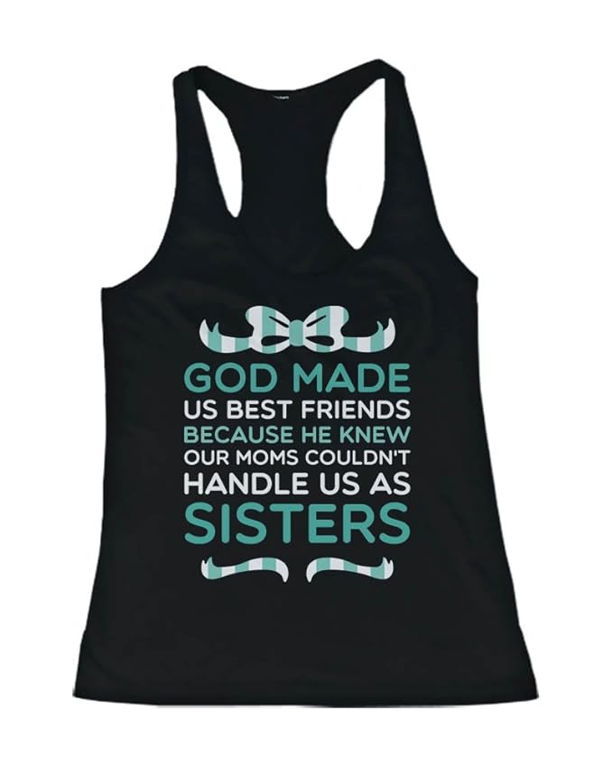 Amazon.com: Cute Best Friend Quote Tank Tops - BFF Matching Tanks ...