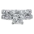 2.33 E VS1 PRINCESS DIAMOND ENGAGEMENT RING SET 18K