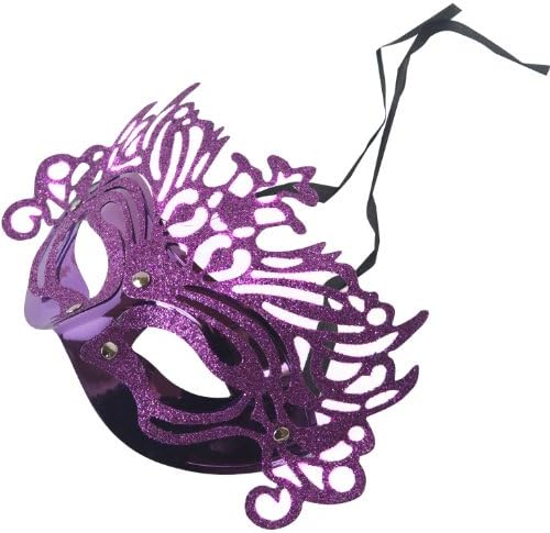 Pack of 12 Glitter Masquerade Party Masks for Girls in Assorted Color