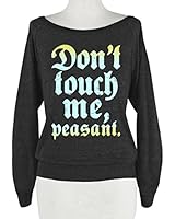 HUMAN Don't Touch Me Peasant Athletic Black Raglan
