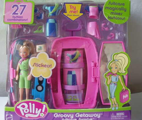 Polly Pocket Groovy Getaway Suitcase Surprise 2003 pink