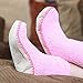 Home-X Women Adult Soft Knit Gripper, Non Skid Slippers. One Size Fits All. Pink
