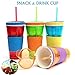 ELEGIANT 500ml 2in1 Travel Snack Drink Cup Bottle Container Lid Straw for Adult Kids Cinema sport