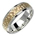 Giorno - Stunning Two Tone Comfort Fit Wedding Band for Him & Her! Custom Made! Choose your Size.