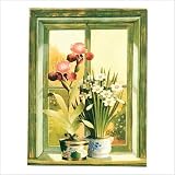 FLORAL POTTED PLANTS PRINT PICTURE ON CANVAS WOOD FRAME