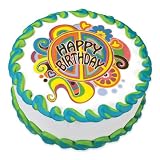 Edible Groovy Birthday Cake Decal (1 pc)