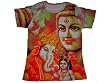 Religious Gift Womens Tops T- Shirt Lord Shiva Print Yoga Clothing Tee Shirts Green M