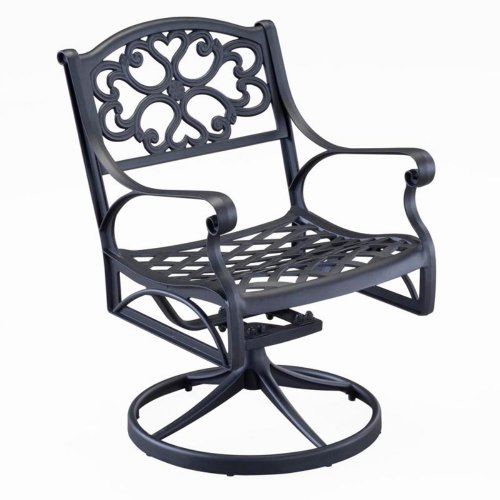 Home Style 5554-53 Biscayne Rocking/Swivel Outdoor Arm Chair, Black Finish On Sale