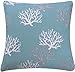 Chloe & Olive Wonders of The Seas Turquoise Collection Coral and Starfish Reversible Pillow Cover, 20-Inch