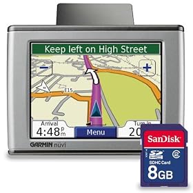 Garmin nuvi 350 Portable GPS Navigator with 3.5" LCD Touch Screen & Turn-by-Turn Voice Navigation (NUVI350) & Bonus Sandisk 8GB SD Secure Digital High Capacity (SDHC) Flash Memory Card (SDSDB-8192-A11)