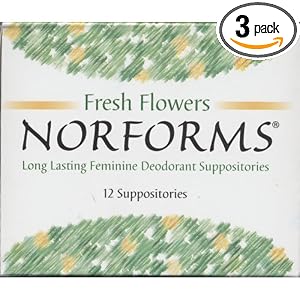 Norforms Fresh Flowers Long Lasting Feminine Deodorant Suppositories (Pack of 12) by Norforms