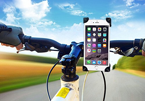 Bike Mount, SQdeal® Bicycle Motorcycle Handlebar Bar Phone Holder Cradle for iPhone 6s/6/6 Plus/5/5S/5C/4/4S,4G/3G Smartphone(Black)