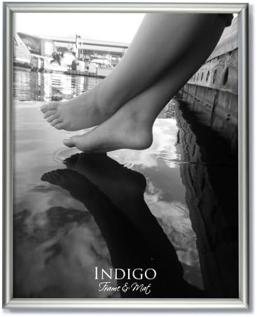 Set of 3 - 11x14 Frosted Silver Aluminum Metal Picture Frames and Clear Glass