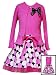 New Hot Pink Jumbo Size Polka Dotted Circle Dress with Pink Cardigan ~ Christmas Holiday 2T to 6X Girls