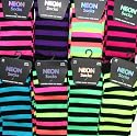 Neon Stripe Over the Knee Socks Size 4-7