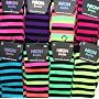 Neon Stripe Over the Knee Socks Size 4-7
