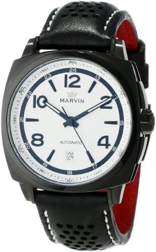 Marvin Men's M119.23.24.84 Malton 160 Cushion Automatic Black and White 38-Hour Power Reserve Watch