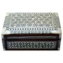 Mother Of Pearl inlaid on Wood Rectangular Jewelry Box - J728
