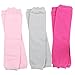 juDanzy 3 Pair Baby Girl Leg Warmers Solid Hot Pink, Solid White and Pink