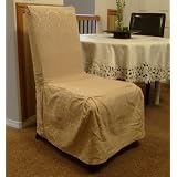 1 Pc. Dining Room Chair Furniture Slipcover FIT - Cream Beige by Linen House Corp