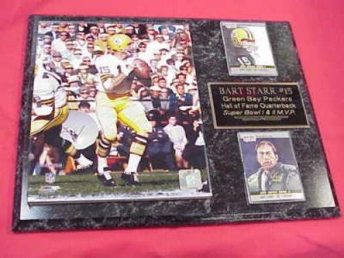 Packers Bart Starr 2 Card Collector Plaque