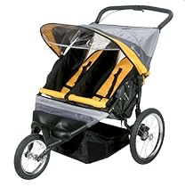 InStep Run Around 2 Double Jogging Stroller (Gold/Dk Gray/Lt Gray)