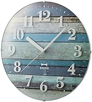 BRUNO 電波ビンテージウッドクロック ブルー BCR008-BL