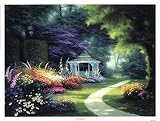 Tree Lined Path HIGH QUALITY CANVAS Print With Light Added BRUSHSTROKES Egidio Antonaccio 17x13