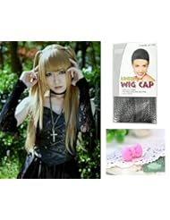 Beauty: Japanese Anime Wigs @ Amane Misa 80cm Brown Long Straight + Wigs Cap (80cm, Brown)