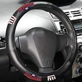 NFL New York Giants Black Leather Steering Wheel Cover