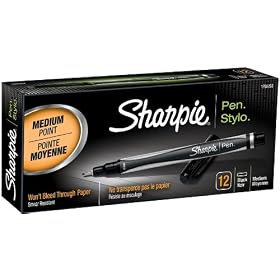 Sharpie Medium Point Pen, Black, 12 (1765293)