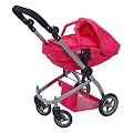 Knorrtoys.com 90288, Doll's Combi Pram twenty4, Pink with Butterfly