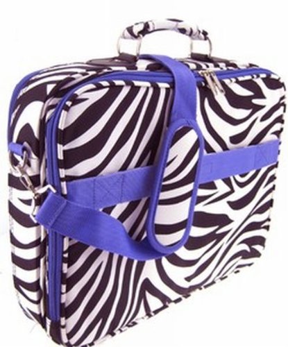 Zebra Laptop Bag Purple Trim 17