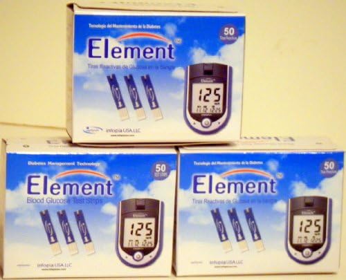 150 ELEMENT Blood Glucose Test Strips - (3 Boxes of 50)