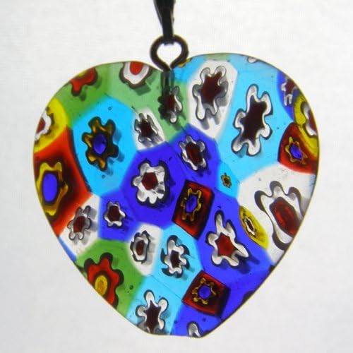 Universal Glass Multi-Color Millefiori Heart Charm