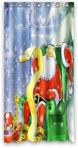 Super Specials Santa's Flight Christmas Waterproof Bathroom Bath Polyester Shower Curtain 36" x 72"