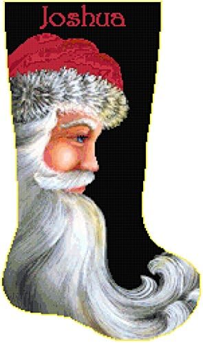Pattern Only Cross Stitch Christmas Stocking Santa 7 with Name