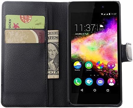 Wiko Rainbow Up Case, Zeeeda PU Leather Wallet Flip Case Cover for Wiko Rainbow Up (Black)