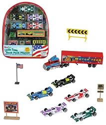 Racing Vehicles Backpack Playset