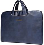 Canvaslife Blue Pu Leather Laptop Briefcase for Macbook Air 11 Macbook 12 Macbook Air 13 Macbook Pro 13 and 11.6 Inch 12.5 Inch 13.3 Inch Dell Hp Lenovo Sony Toshiba Ausa Acer Samsung Laptop Case