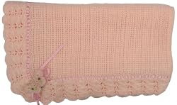 Handmade Baby Blanket - Candy Pink with Butterfly Keepsake (Large)