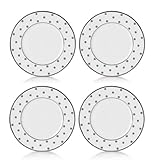 Mikasa Color Studio Turquoise-Platinum Dots Set of 4 Accent Plates