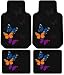 Butterflies - 4 Pc Front & Rear Floor Mats Set