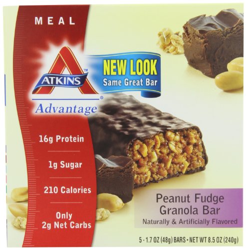 Atkins Advantage Bars, Peanut Fudge Granola, 1.7-Ounce Bars (Pack of 10) On Sale