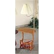 Wood Side Table with Magazine Rack and Built in Lamp in Oak Finish