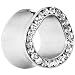 7/16" Stainless Steel CZ Teardrop Tunnel