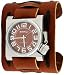 Nemesis #WXB029B Men's Premium Extra Wide Leather Strap Russian Diver Biker Watch