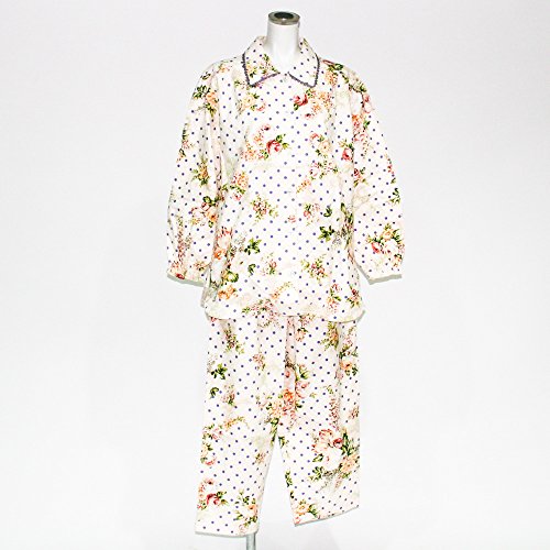 ＴＵＮＩＣ　長袖衿フリルパジャマ　ネル・ローズドット
