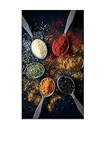 Huella deco Alfombra Bañada en Vinilo (Negro/Multicolor)